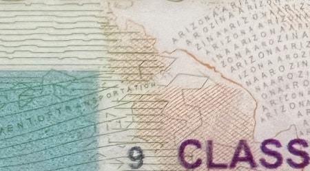 Microprint example from Arizona ID